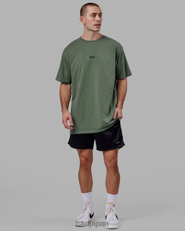 ファンダメンタルズ FLXコットン T シャツ延縄オーバーサイズ - ダークフォレスト LSKD 男性 衣服 082HP246