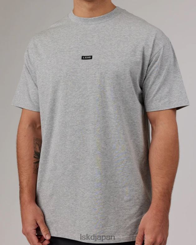 ファンダメンタルズ FLXコットン T シャツ延縄オーバーサイズ - ライトグレーメランジ LSKD 男性 衣服 082HP261