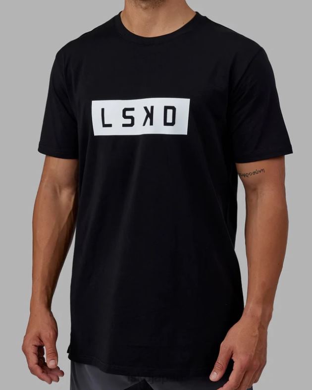 ストレングス FLXコットン T シャツ - ブラックホワイト LSKD 男性 衣服 082HP922