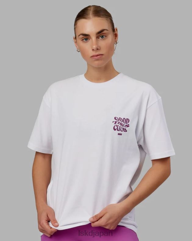 Good Times ヘビーウェイト T シャツ オーバーサイズ - ホワイトオーキッド LSKD ユニセックス 衣服 082HP226