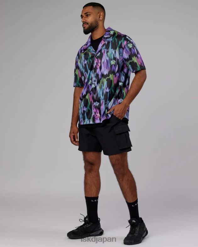 エクスプレッション半袖メッシュシャツ - ハイパーフローラルブラック LSKD ユニセックス 衣服 082HP986