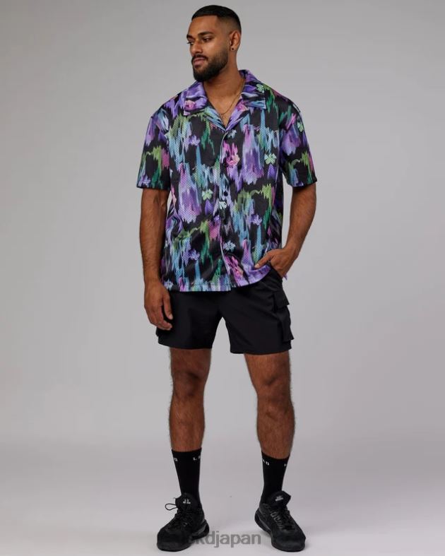 エクスプレッション半袖メッシュシャツ - ハイパーフローラルブラック LSKD ユニセックス 衣服 082HP986