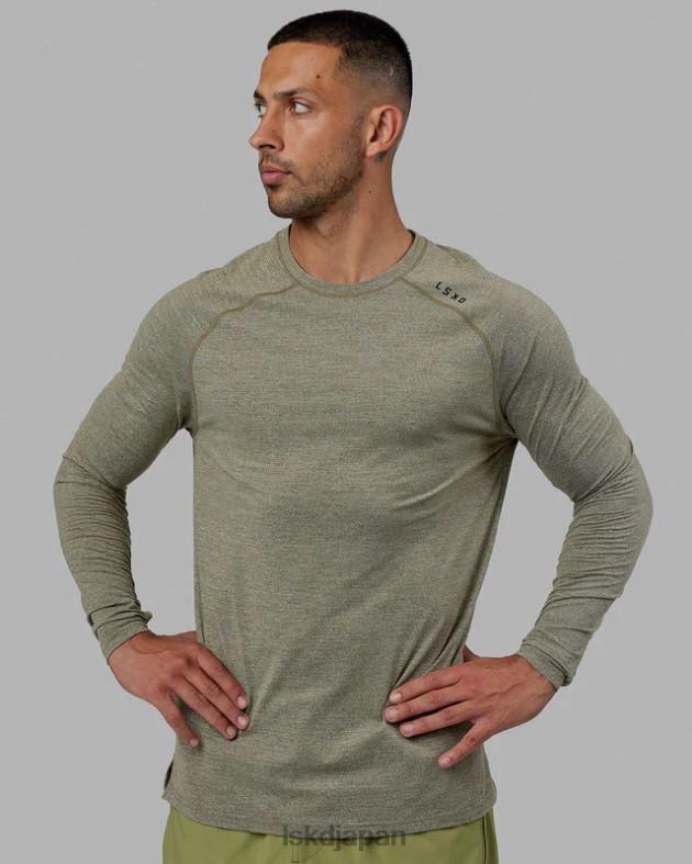 パフォーム ヴェイパーフロクス LS Tシャツ - オリーブマール LSKD 男性 衣服 082HP983