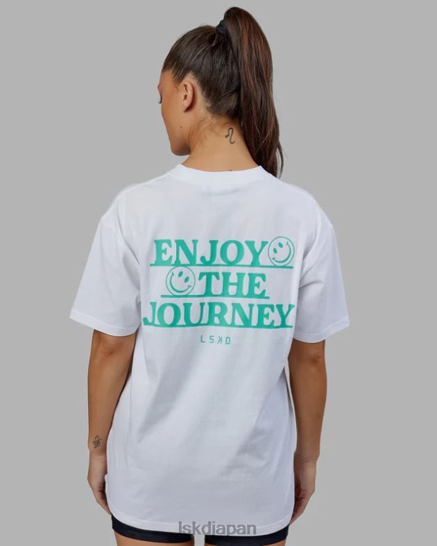 ジャーニー T シャツ オーバーサイズ - ホワイト LSKD ユニセックス 衣服 082HP224