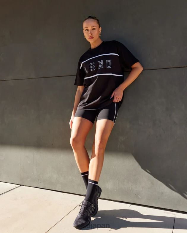 アラインメント ヘビーウェイト T シャツ オーバーサイズ - ブラック LSKD ユニセックス 衣服 082HP240