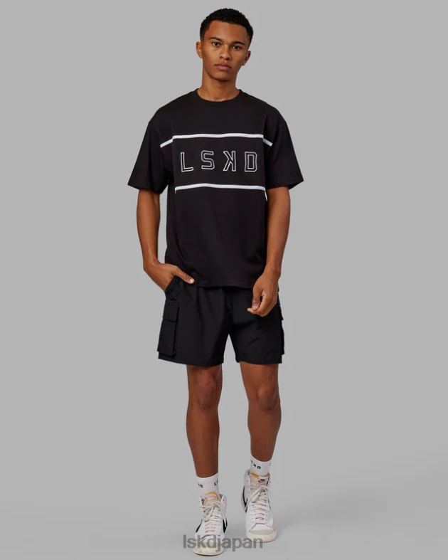 アラインメント ヘビーウェイト T シャツ オーバーサイズ - ブラック LSKD ユニセックス 衣服 082HP240