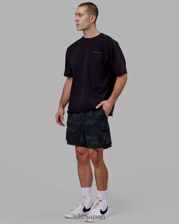 モーション フレックスコットン T シャツ オーバーサイズ - ブラックブラック LSKD ユニセックス 衣服 082HP249