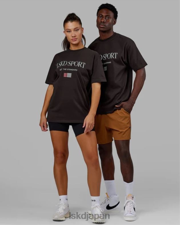 フラッグ ヘビーウェイト T シャツ オーバーサイズ - ダークウォールナット LSKD ユニセックス 衣服 082HP250