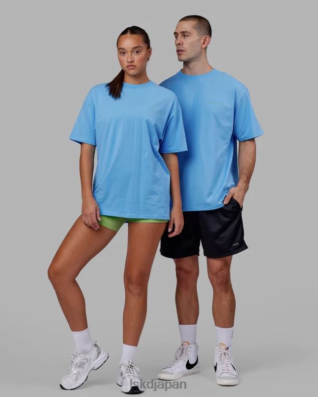 モーション フレックスコットン T シャツ オーバーサイズ - アジュールブルー LSKD ユニセックス 衣服 082HP252