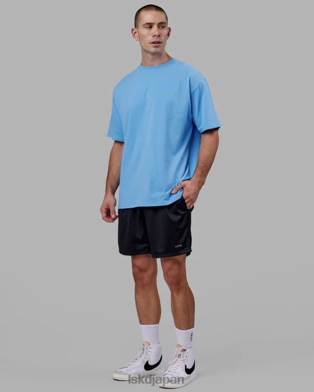 モーション フレックスコットン T シャツ オーバーサイズ - アジュールブルー LSKD ユニセックス 衣服 082HP252