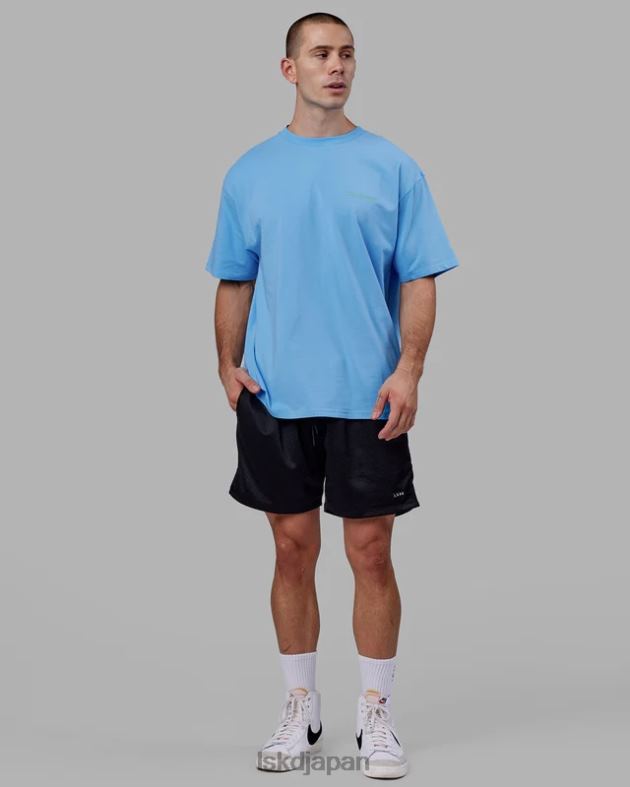 モーション フレックスコットン T シャツ オーバーサイズ - アジュールブルー LSKD ユニセックス 衣服 082HP252