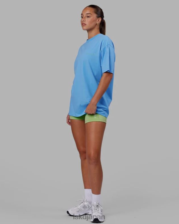 モーション フレックスコットン T シャツ オーバーサイズ - アジュールブルー LSKD ユニセックス 衣服 082HP252