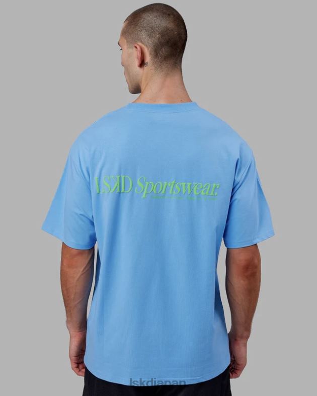 モーション フレックスコットン T シャツ オーバーサイズ - アジュールブルー LSKD ユニセックス 衣服 082HP252