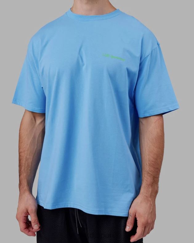 モーション フレックスコットン T シャツ オーバーサイズ - アジュールブルー LSKD ユニセックス 衣服 082HP252