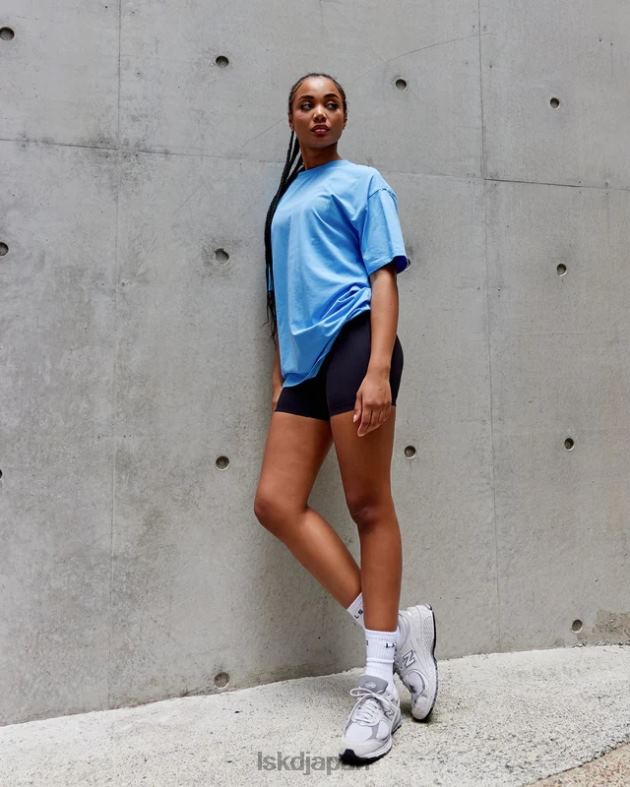 モーション フレックスコットン T シャツ オーバーサイズ - アジュールブルー LSKD ユニセックス 衣服 082HP252