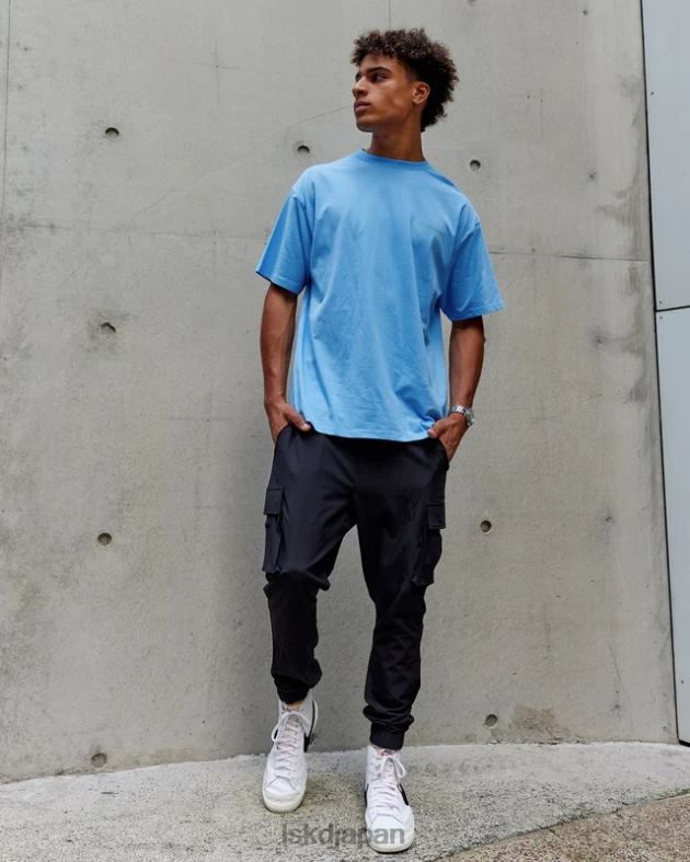 モーション フレックスコットン T シャツ オーバーサイズ - アジュールブルー LSKD ユニセックス 衣服 082HP252