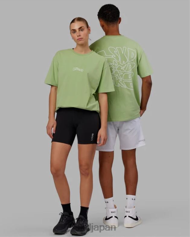 マッドハッピー ヘビーウェイト T シャツ オーバーサイズ - グリーンイチジク LSKD ユニセックス 衣服 082HP256