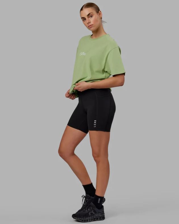 マッドハッピー ヘビーウェイト T シャツ オーバーサイズ - グリーンイチジク LSKD ユニセックス 衣服 082HP256