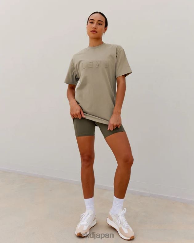 スタンプ付きヘビーウェイト T シャツ オーバーサイズ - 月桂樹オーク LSKD ユニセックス 衣服 082HP260