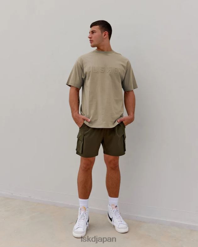 スタンプ付きヘビーウェイト T シャツ オーバーサイズ - 月桂樹オーク LSKD ユニセックス 衣服 082HP260