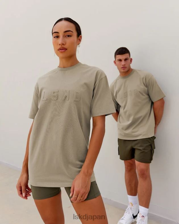 スタンプ付きヘビーウェイト T シャツ オーバーサイズ - 月桂樹オーク LSKD ユニセックス 衣服 082HP260