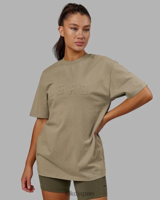 スタンプ付きヘビーウェイト T シャツ オーバーサイズ - 月桂樹オーク LSKD ユニセックス 衣服 082HP260