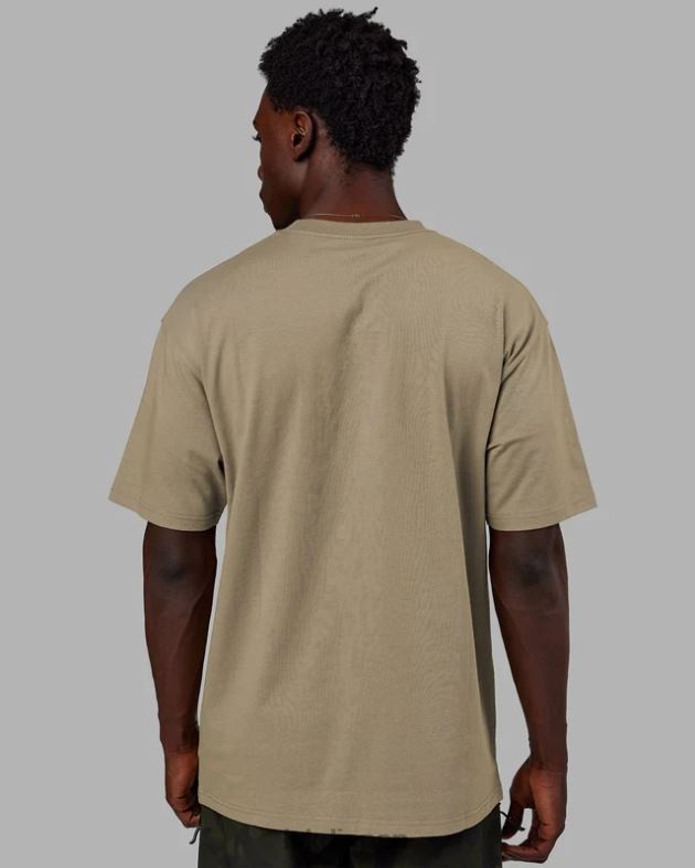 スタンプ付きヘビーウェイト T シャツ オーバーサイズ - 月桂樹オーク LSKD ユニセックス 衣服 082HP260