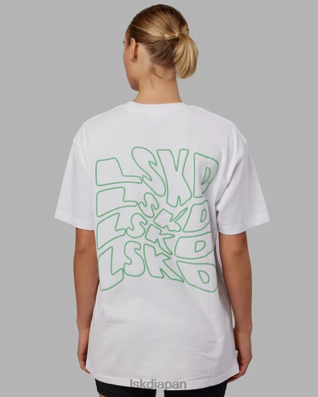 マッドハッピー ヘビーウェイト T シャツ オーバーサイズ - ホワイト LSKD ユニセックス 衣服 082HP262