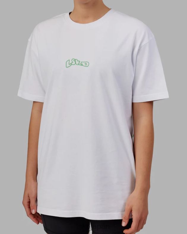 マッドハッピー ヘビーウェイト T シャツ オーバーサイズ - ホワイト LSKD ユニセックス 衣服 082HP262