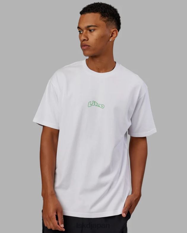 マッドハッピー ヘビーウェイト T シャツ オーバーサイズ - ホワイト LSKD ユニセックス 衣服 082HP262