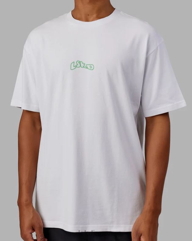 マッドハッピー ヘビーウェイト T シャツ オーバーサイズ - ホワイト LSKD ユニセックス 衣服 082HP262