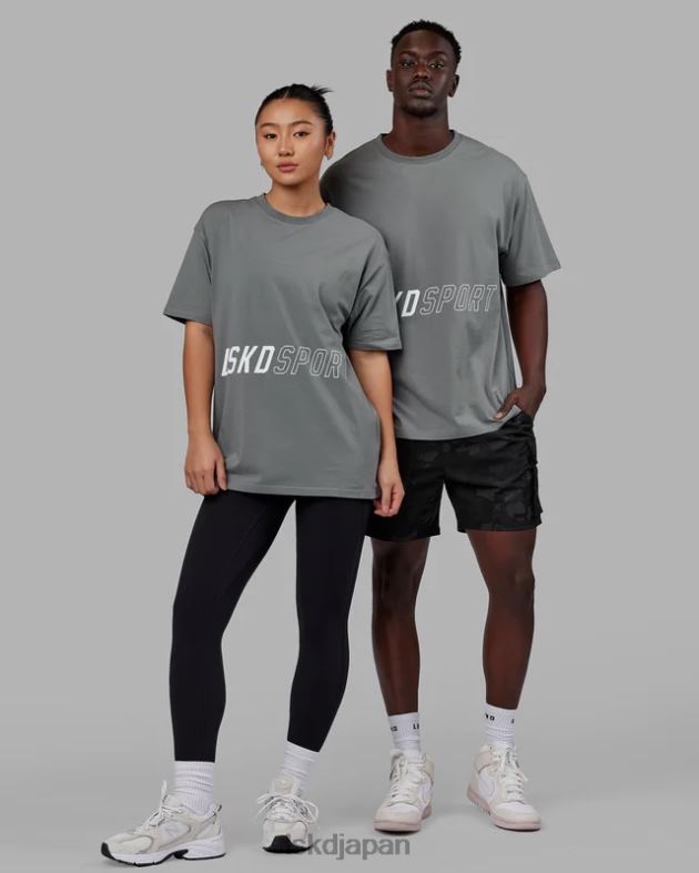 ペース フレックスコットン T シャツ オーバーサイズ - グラファイト LSKD ユニセックス 衣服 082HP268