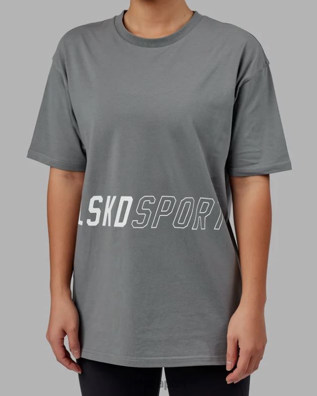 ペース フレックスコットン T シャツ オーバーサイズ - グラファイト LSKD ユニセックス 衣服 082HP268