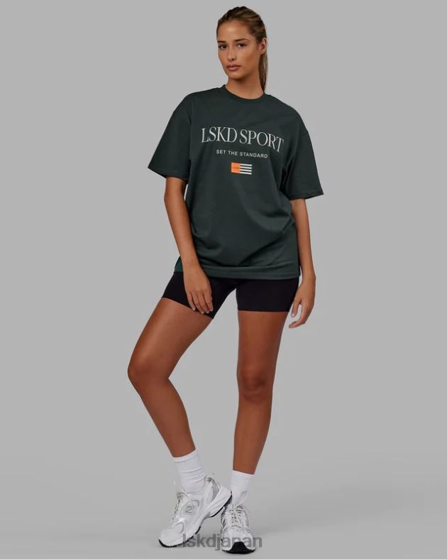 フラッグ ヘビーウェイト T シャツ オーバーサイズ - バイタルグリーン LSKD ユニセックス 衣服 082HP280