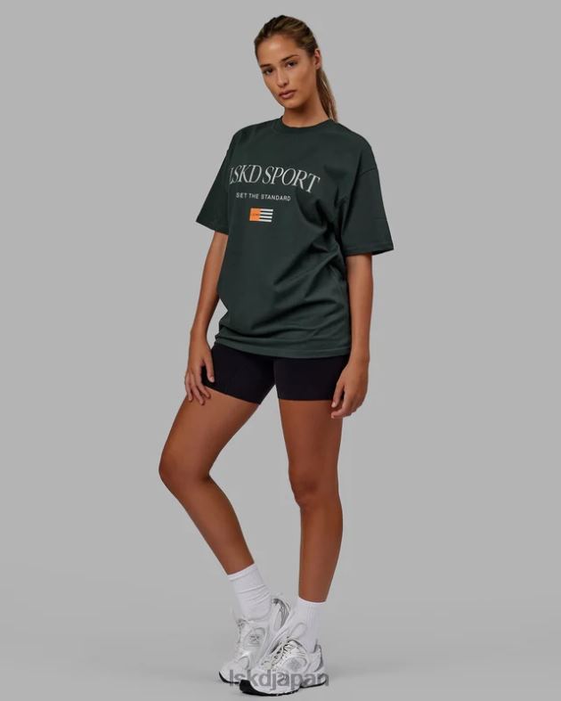 フラッグ ヘビーウェイト T シャツ オーバーサイズ - バイタルグリーン LSKD ユニセックス 衣服 082HP280