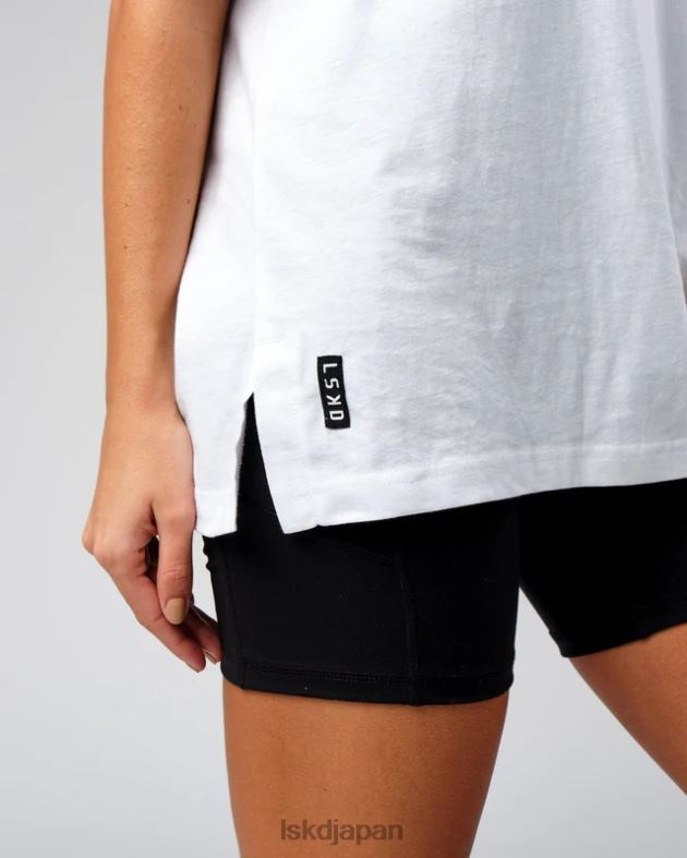 スパン T シャツ オーバーサイズ - ホワイト LSKD ユニセックス 衣服 082HP297