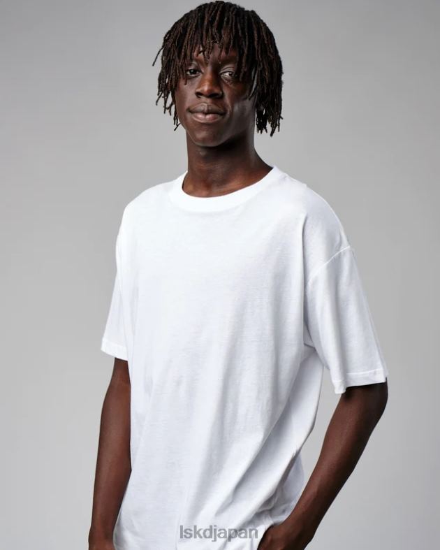スパン T シャツ オーバーサイズ - ホワイト LSKD ユニセックス 衣服 082HP297