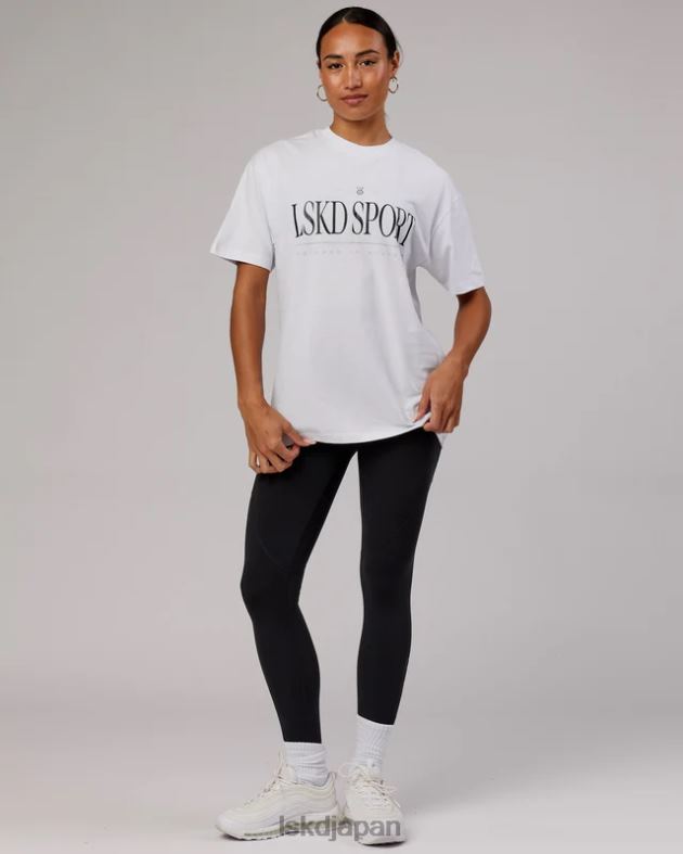 ヘリテージ ヘビーウェイト T シャツ オーバーサイズ - ホワイト-ブラック-オーク LSKD ユニセックス 衣服 082HP305