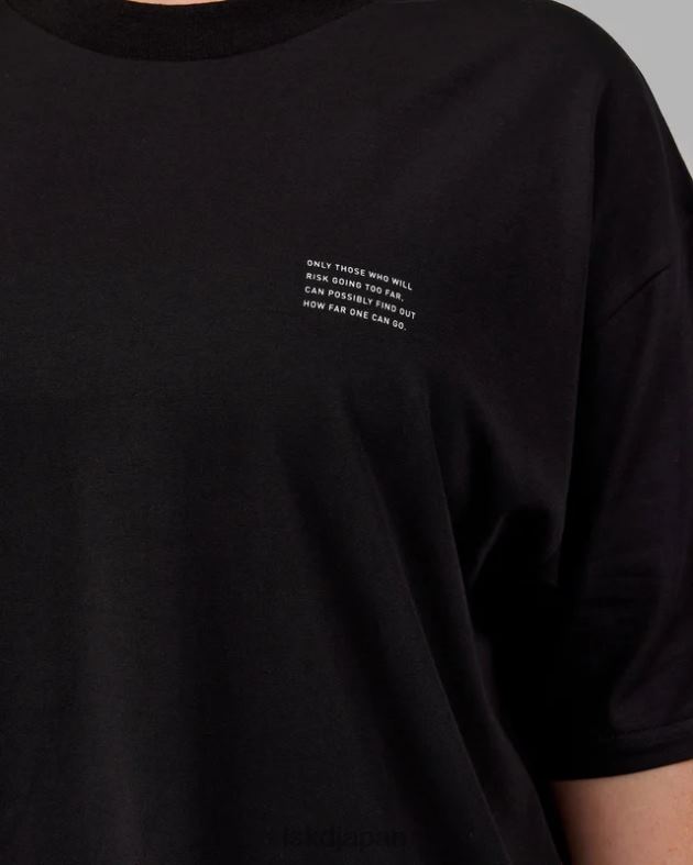 フォート フレックスコットン T シャツ オーバーサイズ - ブラックホワイト LSKD ユニセックス 衣服 082HP312