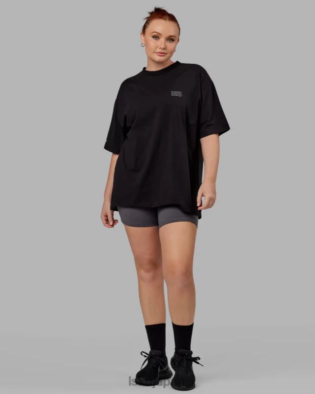 フォート フレックスコットン T シャツ オーバーサイズ - ブラックホワイト LSKD ユニセックス 衣服 082HP312