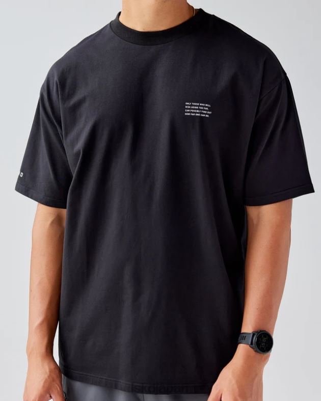 フォート フレックスコットン T シャツ オーバーサイズ - ブラックホワイト LSKD ユニセックス 衣服 082HP312