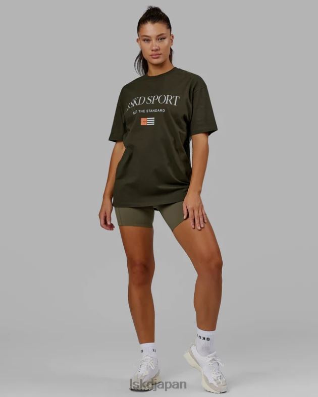 フラッグヘビーウェイトTシャツオーバーサイズ - 森の夜 LSKD ユニセックス 衣服 082HP318