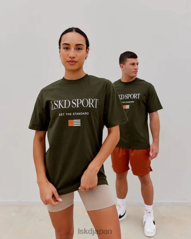 フラッグヘビーウェイトTシャツオーバーサイズ - 森の夜 LSKD ユニセックス 衣服 082HP318