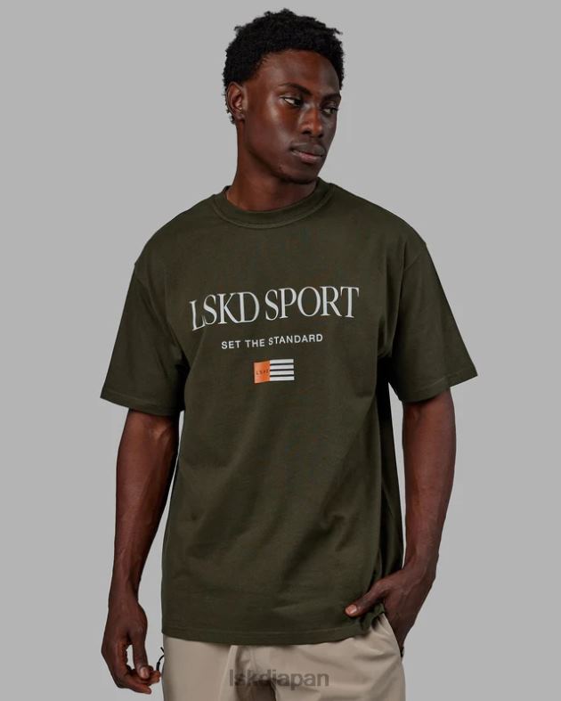 フラッグヘビーウェイトTシャツオーバーサイズ - 森の夜 LSKD ユニセックス 衣服 082HP318