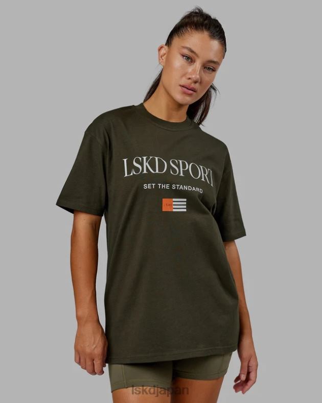 フラッグヘビーウェイトTシャツオーバーサイズ - 森の夜 LSKD ユニセックス 衣服 082HP318