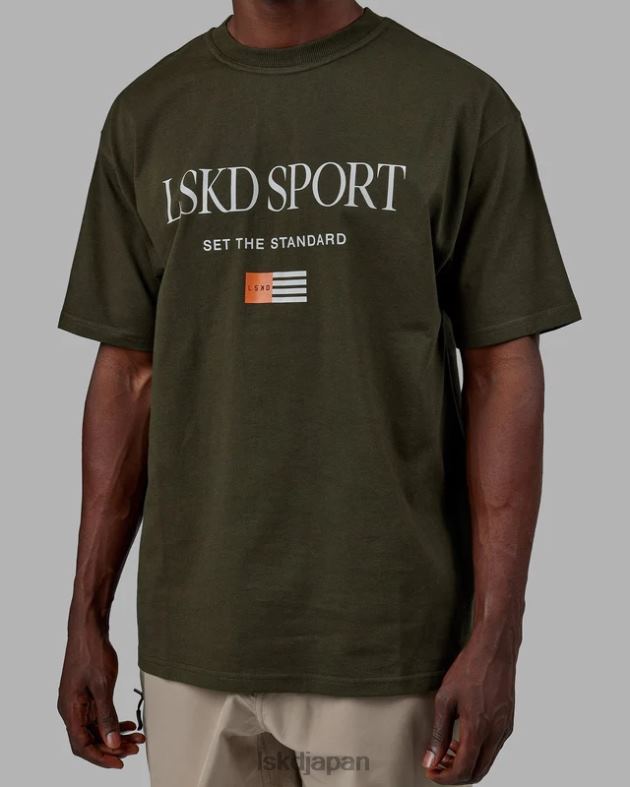 フラッグヘビーウェイトTシャツオーバーサイズ - 森の夜 LSKD ユニセックス 衣服 082HP318