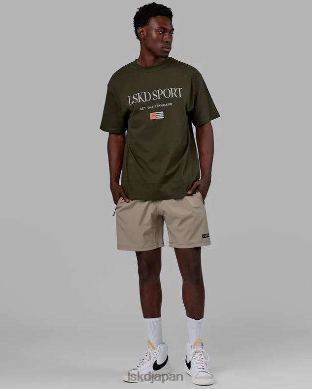 フラッグヘビーウェイトTシャツオーバーサイズ - 森の夜 LSKD ユニセックス 衣服 082HP318