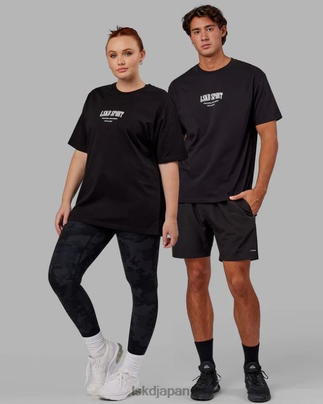 標準ヘビーウェイト T シャツ オーバーサイズ - ブラックホワイト LSKD ユニセックス 衣服 082HP320