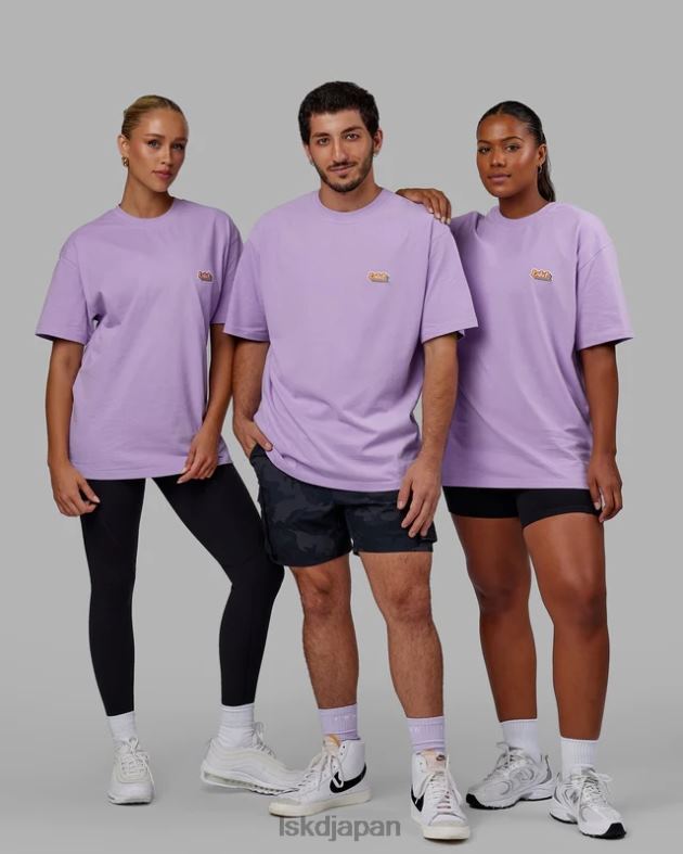 放射状ヘビーウェイト T シャツ オーバーサイズ - ペールライラック LSKD ユニセックス 衣服 082HP323