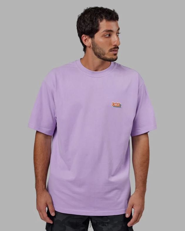 放射状ヘビーウェイト T シャツ オーバーサイズ - ペールライラック LSKD ユニセックス 衣服 082HP323